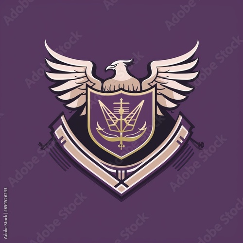 shield with wings, logo for games, clan logo