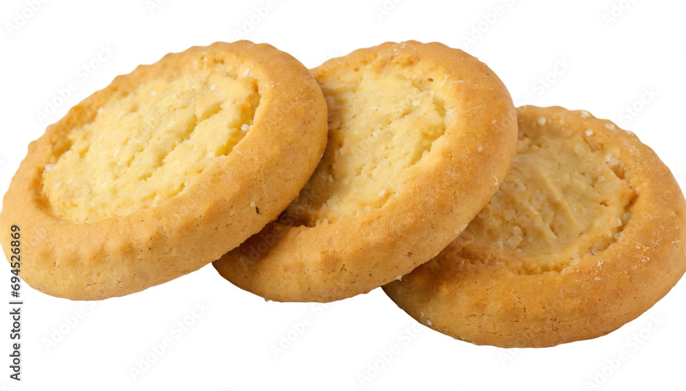 3 Round cookies isolated on transparent background 3 Round cookies isolated on transparent background