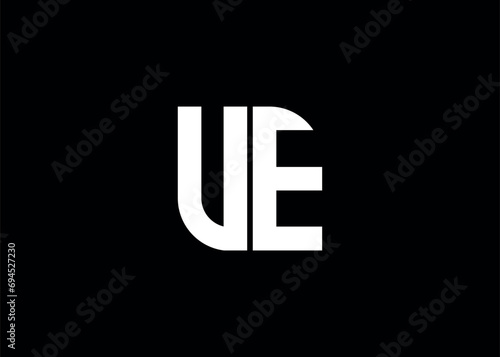 Monogram Letter UE Logo Design vector template