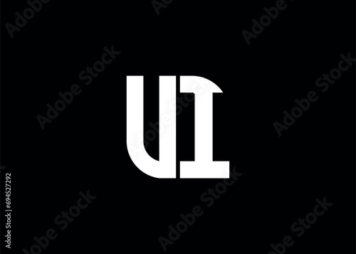 Monogram Letter UI Logo Design vector template.