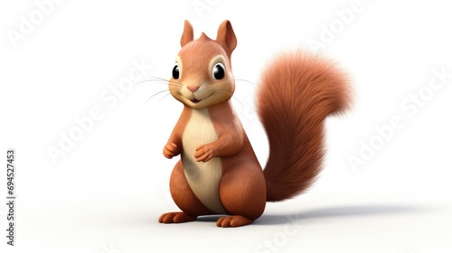 3d squirrel character icon illustration isolated on white background ai generated © stocker