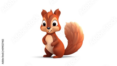 3d squirrel character icon illustration isolated on white background ai generated