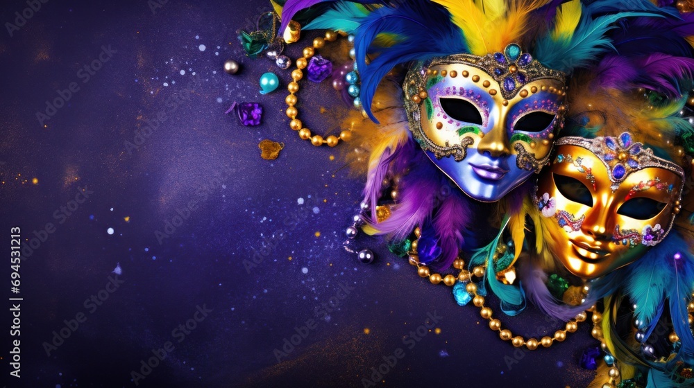 A vivid carnival background filled with lively colors, masks, and festive flair