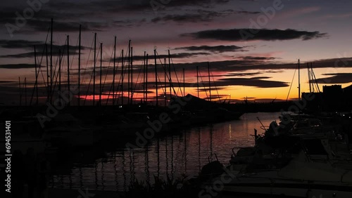 Sunset at the marina in Calpe ,Costa Blanca.