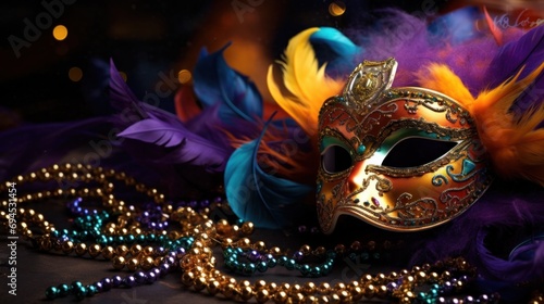 A vivid carnival background filled with lively colors, masks, and festive flair © ArtCookStudio