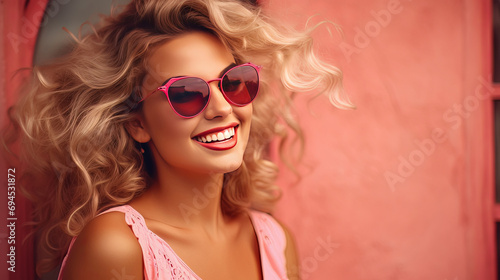 Beautiful young woman with makeup. 