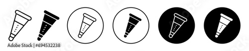 Vuvuzela trumpet icon. conical sport game cheer by supporter to blow loud noise horn logo mark. Traditional vuvuzela trumpet bugle musical instrument symbol set. victory jazz vuvuzela trumpet sign