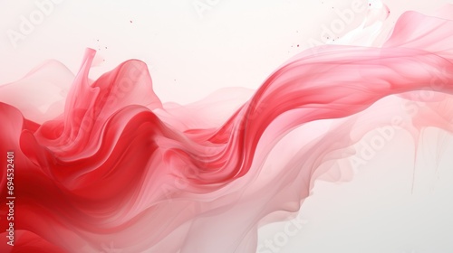  a red and white abstract painting on a white background with a red and white swirl in the middle of the image. © Anna