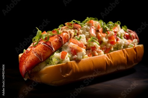 Succulent Lobster roll. Bun fresh lunch. Generate Ai