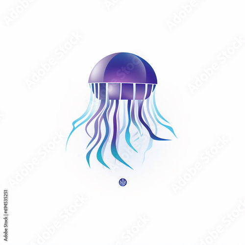 Bold Abstract Jellyfish Logo with Expressive Geometric Shapes