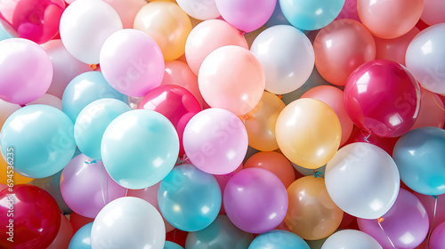 colorful party balloons background, generative ai