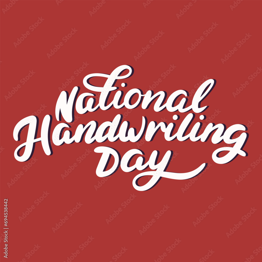 National Handwriting Day text banner. Handwriting inscription, National Handwriting Day color square composition. Hand drawn vector art National Handwriting Day text banner. Handwriting inscription, National Handwriting Day color square composition. Hand drawn vector art