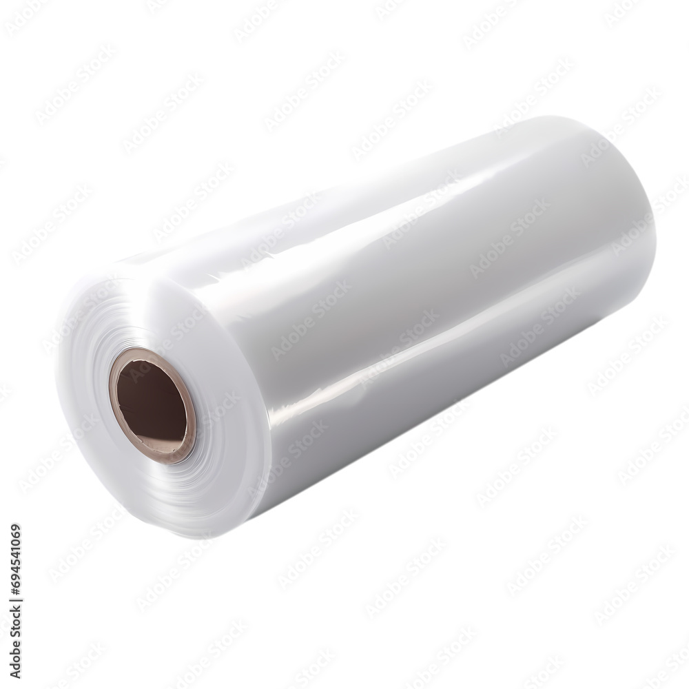 Packaging plastic stretch film roll isolated on transparent background Packaging plastic stretch film roll isolated on transparent background