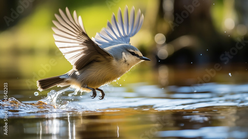 Un oiseau près d'une rivière