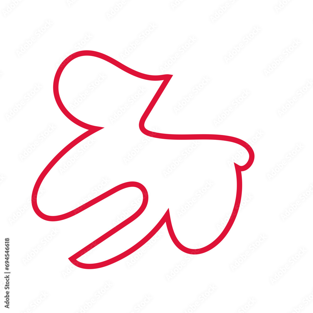 Red abstract shapes outlines vector Red abstract shapes outlines vector