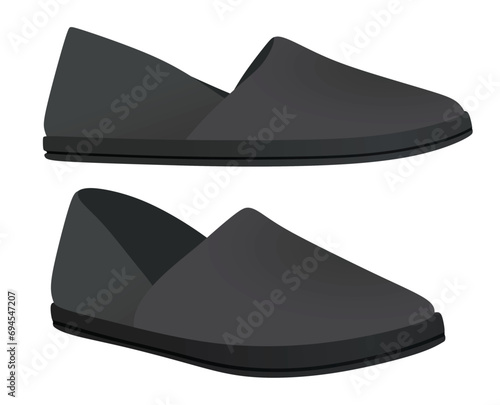 Grey  loafer shoes. vector illustration