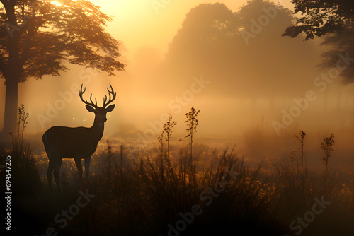 silhouette of deer © lovephotos