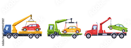 Tow Trucks Remove Improperly Parked Cars, Relocating Them To The Penalty Area, Enforcing Parking Regulations