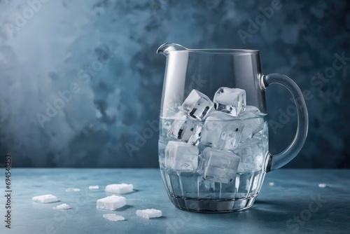 jug water glass filled with ice photo