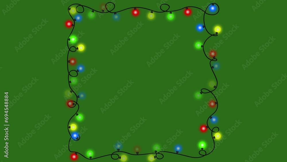 4K String of Colorful Light Bulbs on Green Screen - Looping Christmas Holiday-Themed Frame Pattern, Glowing Lights for Party, New Year, Festival, Anniversary, Celebration, Happy Birthday 4K String of Colorful Light Bulbs on Green Screen - Looping Christmas Holiday-Themed Frame Pattern, Glowing Lights for Party, New Year, Festival, Anniversary, Celebration, Happy Birthday