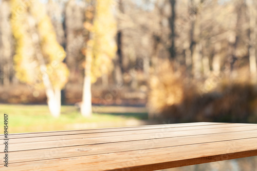 table top made of wood and summer natural background,