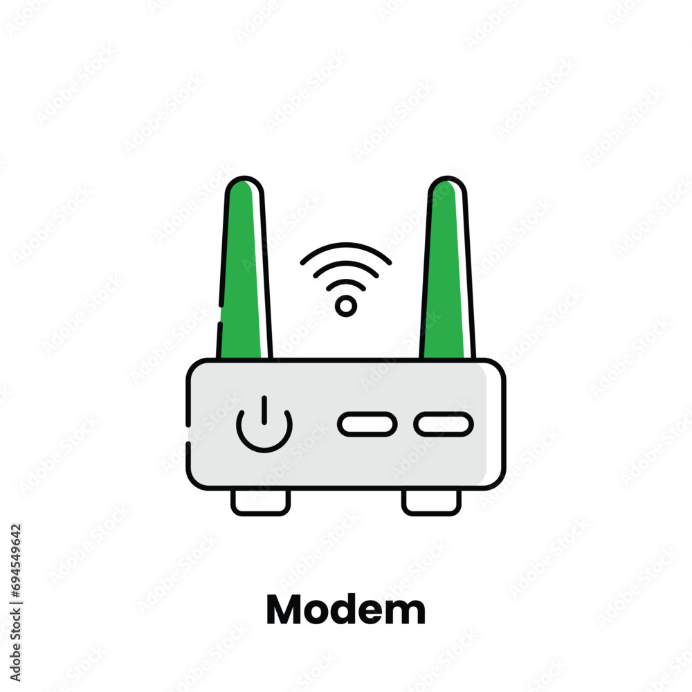 Obraz premium Modem, connectivity, data transfer, internet access, broadband, communication, networking, digital technology, ISP, router, signal strength, wireless, dial-up, high-speed, modem speed