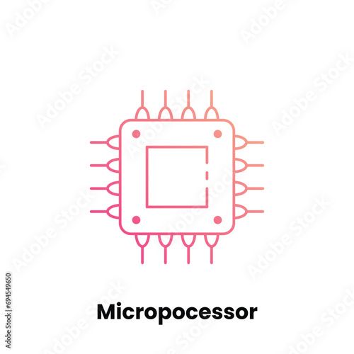 Microprocessor, CPU, Central Processing Unit, Semiconductor, Integrated Circuit, Silicon Chip, Instruction Set, Data Bus, Address Bus, Clock Speed, Registers, ALU (Arithmetic Logic Unit), Control Unit photo