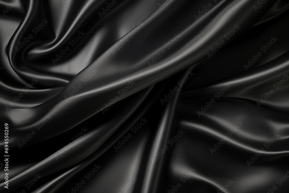 Image photo of black satin drape material, glossy Image photo of black satin drape material, glossy