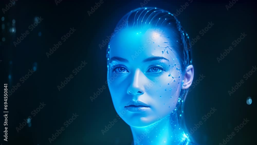 A Futuristic Woman with a Unique Appearance A Futuristic Woman with a Unique Appearance