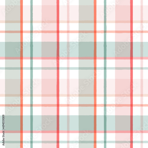Gingham seamless pattern. Watercolor pastel lines texture for shirts, plaid, tablecloths, clothes, bedding, blankets, makeup wrapping paper. vector checkered summer girly print