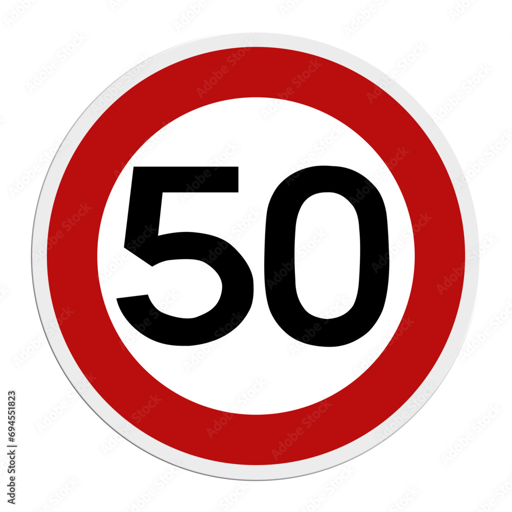 Panneau 50 - Limite - vitesse - France Panneau 50 - Limite - vitesse - France