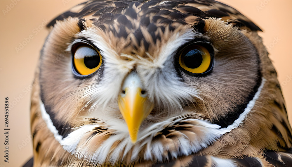 Owl headshot with closeup of face. Owl headshot with closeup of face.