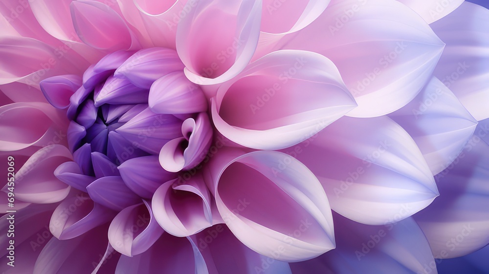 Ethereal Elegance Macro View of Purple Dahlia Petals for Floral Abstract
