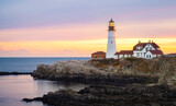Portland Head Lighthouse at sunset