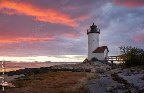 Annisquam Lighthouse dramatic sunset