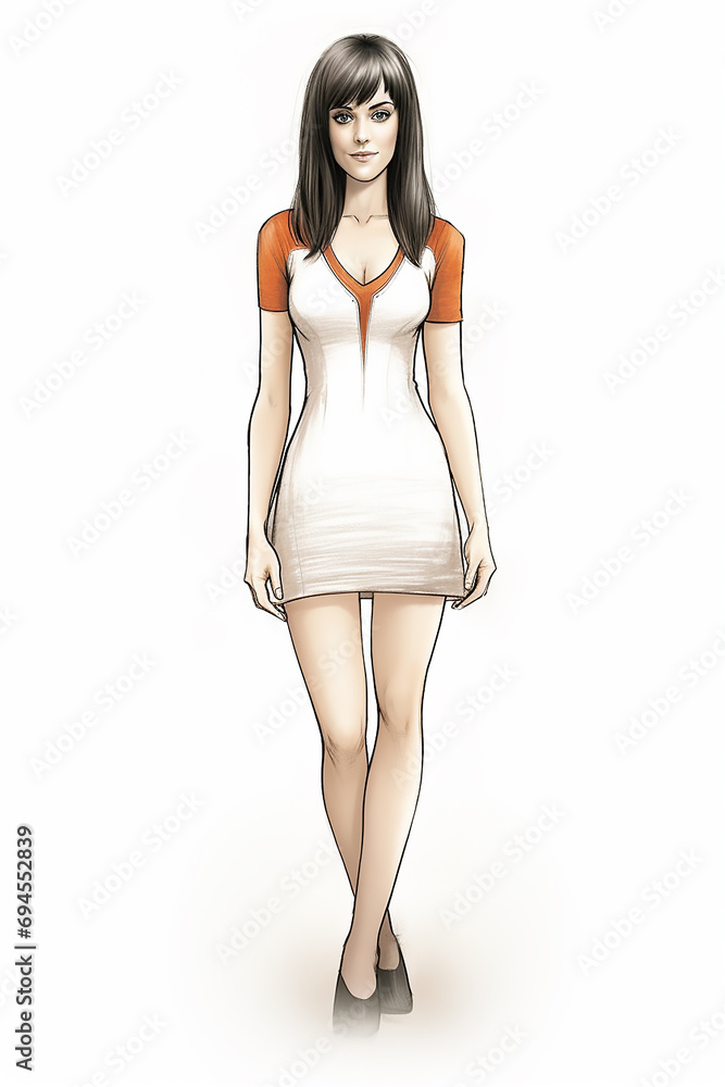 Rough sketch illustration of geeky teenage student Rough sketch illustration of geeky teenage student