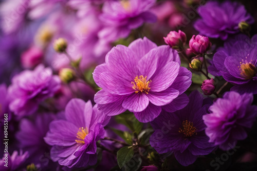 "Shot of purple flowers"