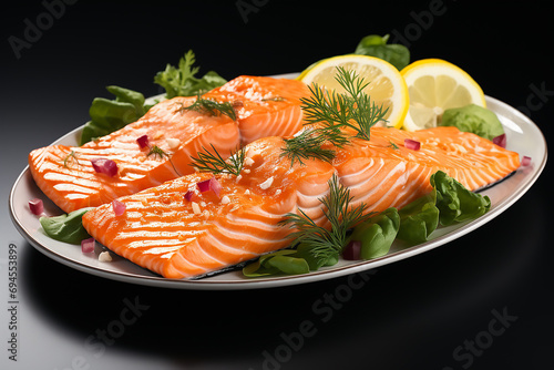 Salmon on plate