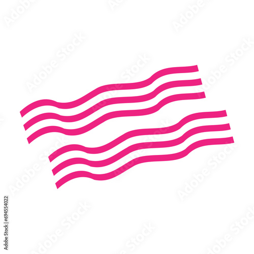Striped bacon icon. Flat color design. Vector illustration. Vector Illustration For Personal and Commercial Use. Clean Look Trendy Icon. Food icon element symbol