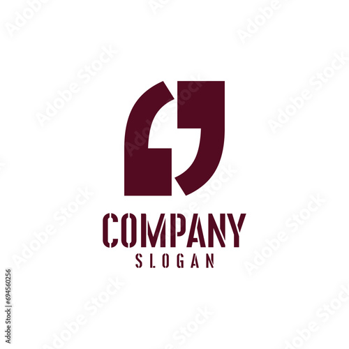 Two commas logo design timeless emblem brand identity logotype abstract minimalist monogram typography vector editable