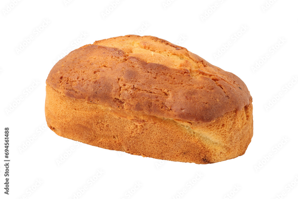 Sweet butter pound cake isolated on transparent background