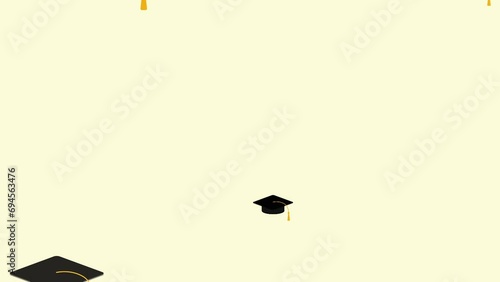 animation of falling academic gown on clean background.  photo