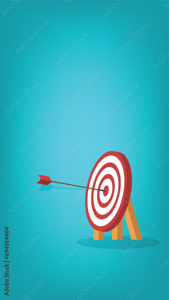 Red arrow hits the target center. Business challenge failure and success concept. Red arrow hits the target center. Business challenge failure and success concept.
