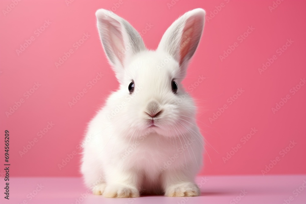 Funny Easter bunny with selective focus and copy space Funny Easter bunny with selective focus and copy space