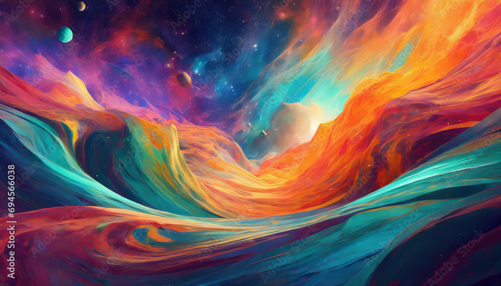 Abstract space design with colorful glow art design representing energy, creativity and fantasy. ai generated. Abstract space design with colorful glow art design representing energy, creativity and fantasy. ai generated.