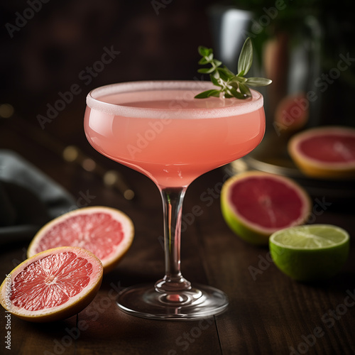 Discover the perfect blend of tangy grapefruit, zesty lime, and botanical Gin in this easy-to-make Grapefruit Gimlet cocktail recipe photo
