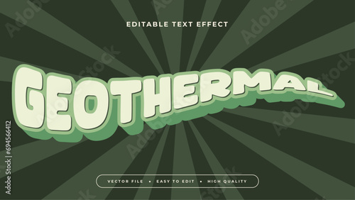 Green geothermal 3d editable text effect - font style