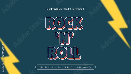 Green red and yellow rock n roll 3d editable text effect - font style