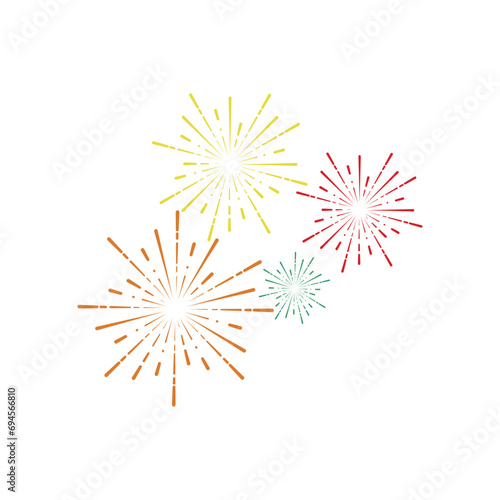 new year fireworks vector design template