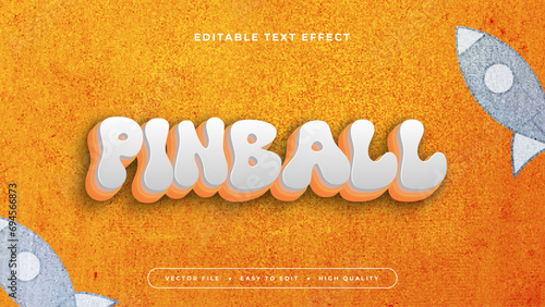 Orange and gray grey pinball 3d editable text effect - font style